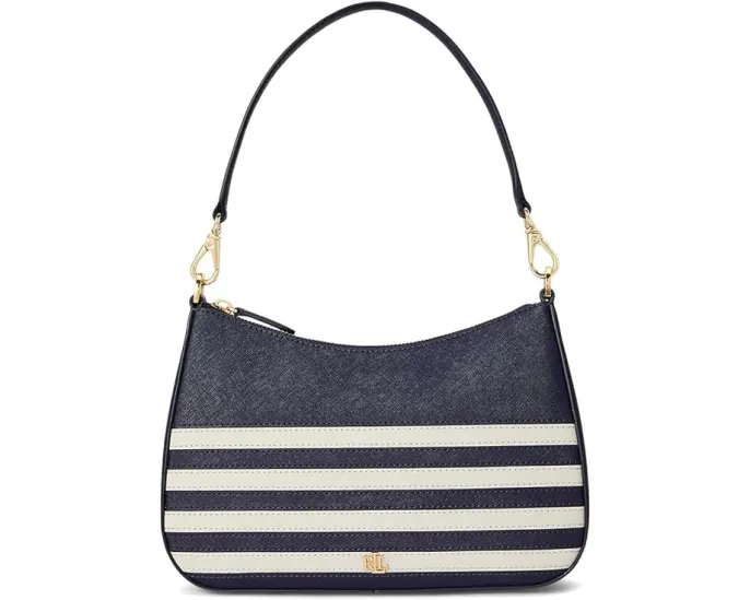 Сумка Danni среднего размера из полосатой кожи от Lauren Ralph Lauren