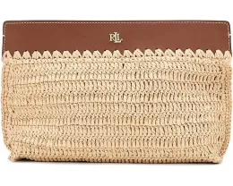 Большой клатч Lauren Ralph Lauren из вязаной соломки с кожаной отделкой