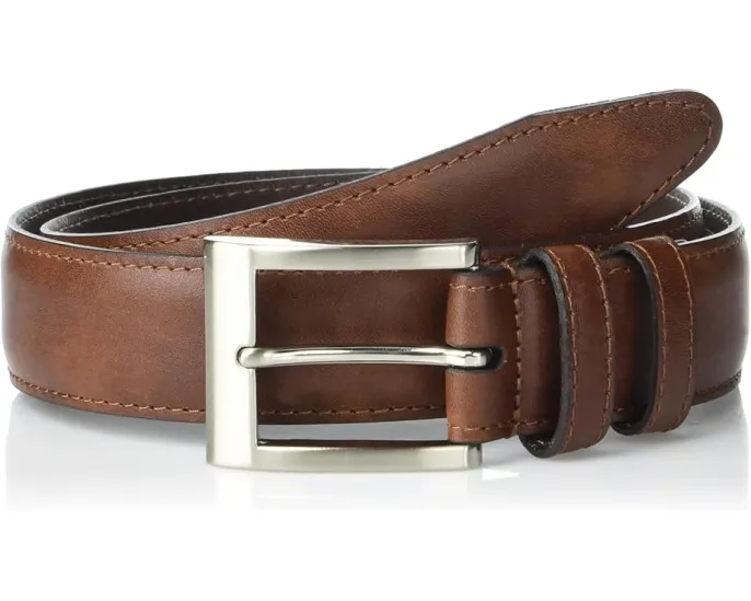 Широкий кожаный ремень Allen Edmonds Basic с никелевой пряжкой