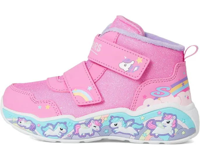 Обувь SKECHERS KIDS Play Scene Cozy Theme с искусственным мехом и ремешками на липучке
