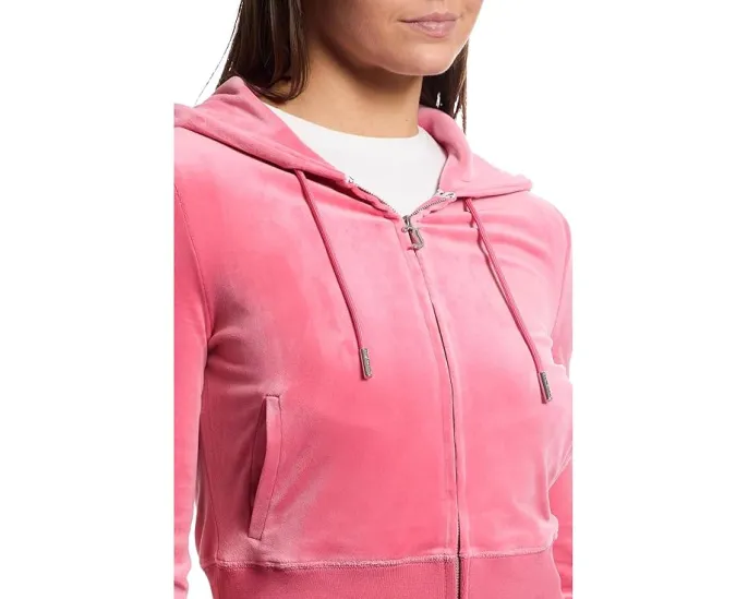 Толстовка Juicy Couture Solid Classic с капюшоном и стразовым логотипом