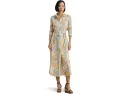 Платье-рубашка Floral Linen из льна с поясом Lauren Ralph Lauren