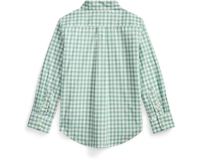 Рубашка Polo Ralph Lauren Kids в клетку из хлопкового поплина с вышитым пони