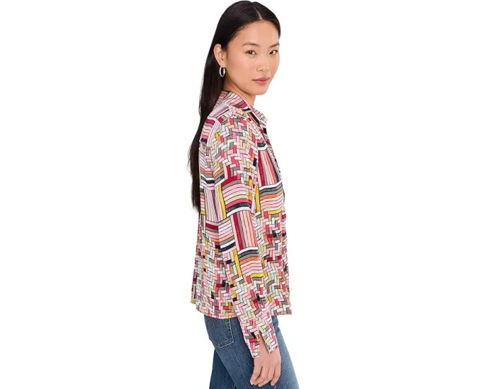 Блузка Petite Colorweave от NIC+ZOE с принтом в духе модернистского искусства