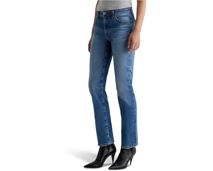 Джинсы AG Mari Mid Rise Slim Straight с зауженным кроем