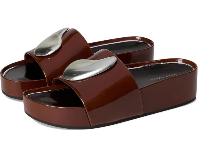 Сланцы Tory Burch Patos на платформе с металлической фурнитурой