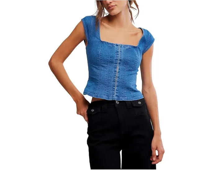 Топ корсет Free People Marilyn Denim Corset из денима