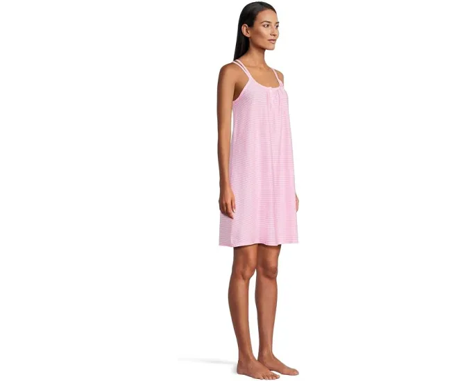 Ночная сорочка Lauren Ralph Lauren Knit Double Strap Button Neck Gown из хлопка