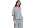 Пижамный комплект Eberjey Nautico с короткими рукавами и брюками свободного кроя