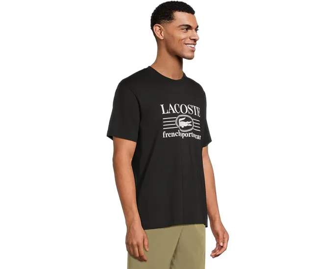 Футболка Lacoste Classic Fit Cotton Print с принтом и вышитым крокодилом