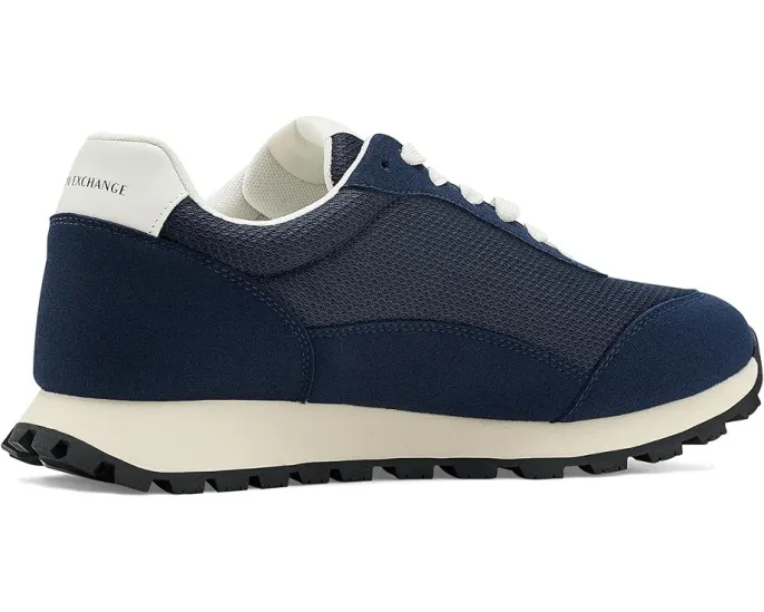 Кроссовки Armani Exchange Drop Sneakers из микрозама и сетки на легкой подошве