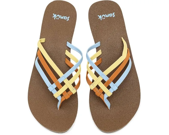 Sanuk Yoga Sandy II сланцы с несколькими ремешками и стелькой из пены с эффектом памяти