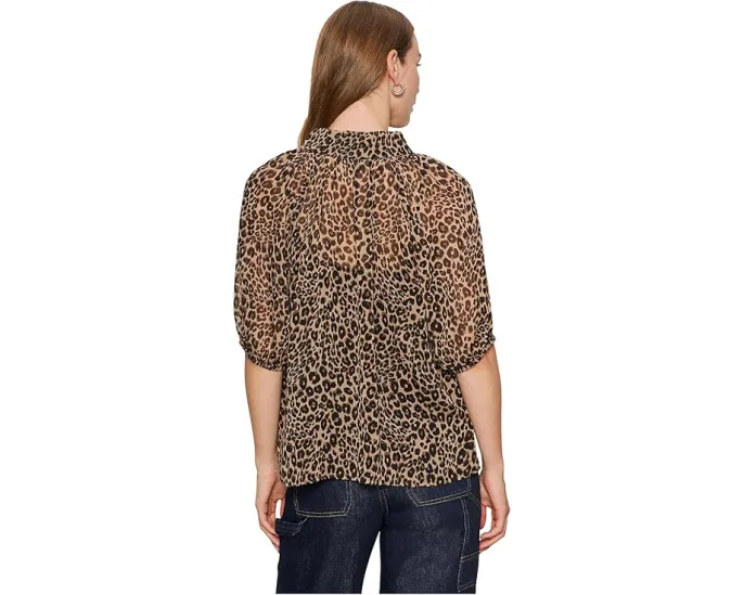 Блузка Sanctuary Keep Me Close с леопардовым принтом и короткими рукавами