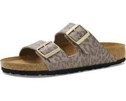 Сандалии Birkenstock Arizona с леопардовым принтом и пробковой стелькой