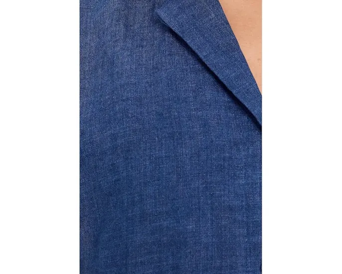 Рубашка Eileen Fisher Petite с отложным воротником из выстиранного органического льна