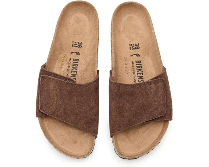 Сандалии Birkenstock Sylt из замши с контурной стелькой и регулируемой застежкой