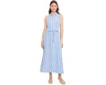 Vince Camuto сарафан макси на пуговицах с поясом Blue Cloud
