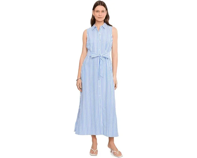 Vince Camuto сарафан макси на пуговицах с поясом Blue Cloud