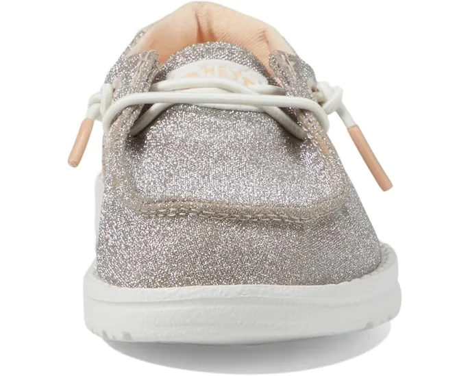Обувь Hey Dude Kids Wendy Metallic Sparkle для малышей с круглым носком