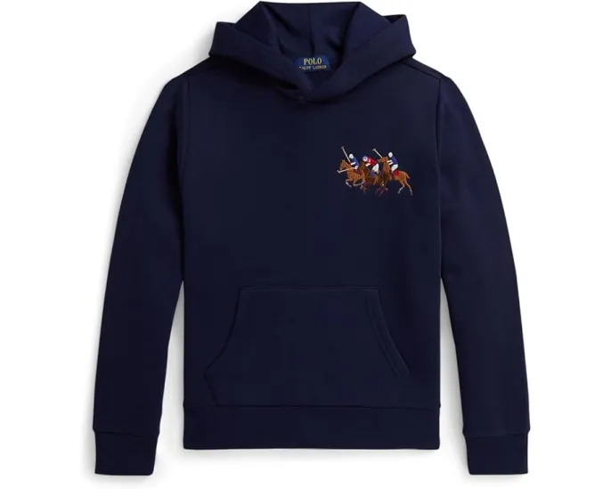 Толстовка Polo Ralph Lauren Kids с капюшоном из флиса и вышитым логотипом Triple-Pony