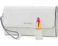Клатч MICHAEL Michael Kors Jet Set Medium White на запястье