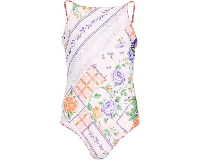 Детский обратный цельный купальник Maaji Kids Vintage Bloom Eagle с квадратным вырезом и регулируемыми бретелями