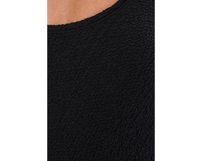 Цельный купальник Nike Shoreline Pucker с круглым вырезом и текстурой пакле