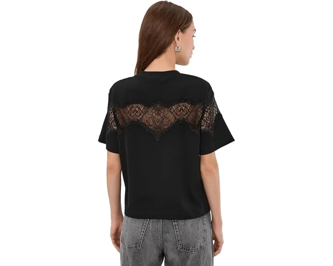 Футболка AllSaints Lisa Lace Tee с кружевными вставками
