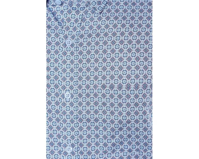 Рубашка Johnston & Murphy Logan Printed Cotton с длинным рукавом и скрытыми пуговицами на воротнике