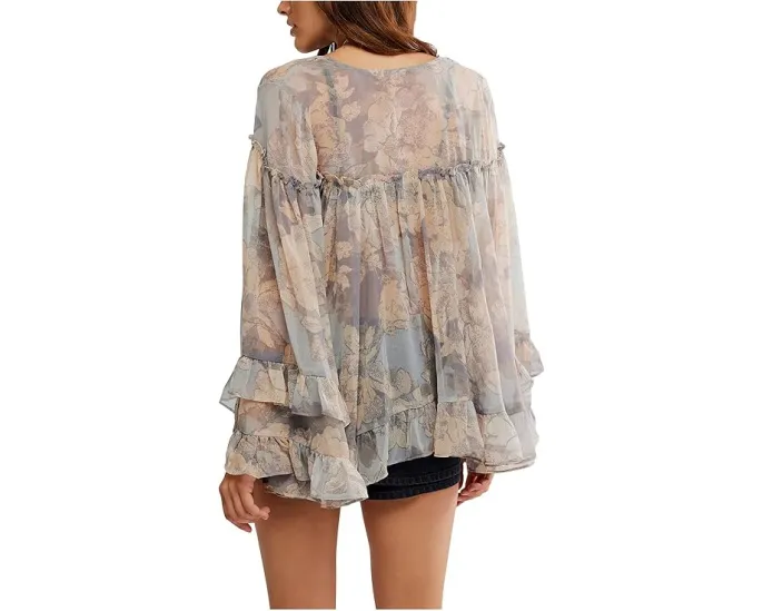 Свободная блуза Free People Day Dreaming из фланели в клетку с накладным карманом