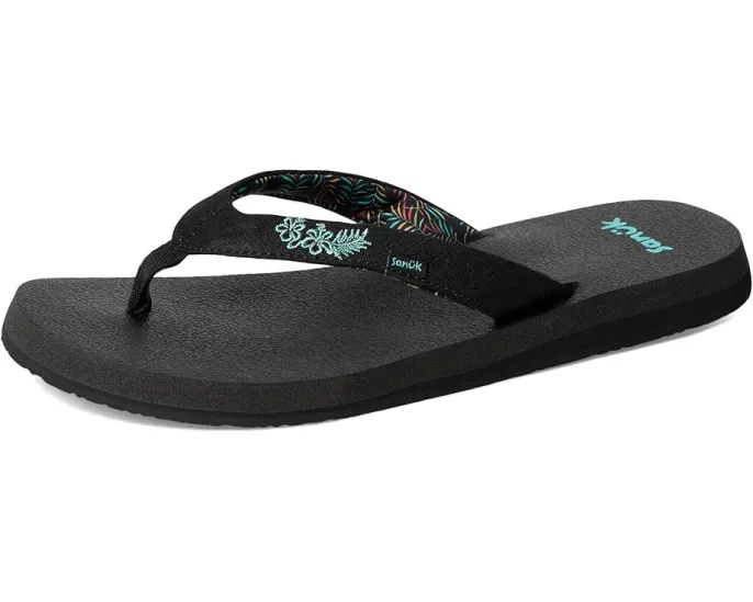 Сланцы Sanuk Yoga Paradise II с вышитыми цветами и стелькой из пены с эффектом памяти