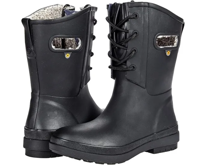 Bogs Amanda Plush II Lace Водонепроницаемые ботинки на шнуровке с искусственным мехом