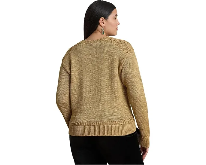 Свитер Lauren Ralph Lauren Plus Size с металликом и круглой горловиной