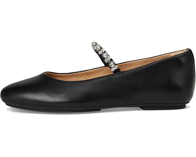 Балетки FitFlop Delicato Pearls-And-Crystal из мягкой кожи с кристаллами и жемчугом