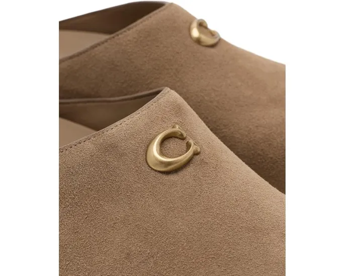 COACH мягкие мюли Sculpted C из замши с логотипом