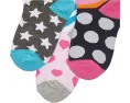 Little Girls' Dots/Hearts/Stripes Fashion Crew Socks 6 Pairs Pack