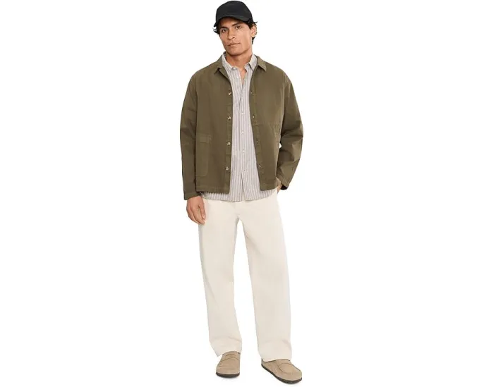 Barbour летняя рубашка Nelson Striped из льна с расслабленным кроем