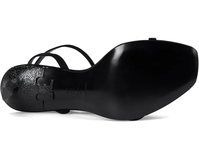 Босоножки Tory Burch на каблуке 90 мм с паве-деталью