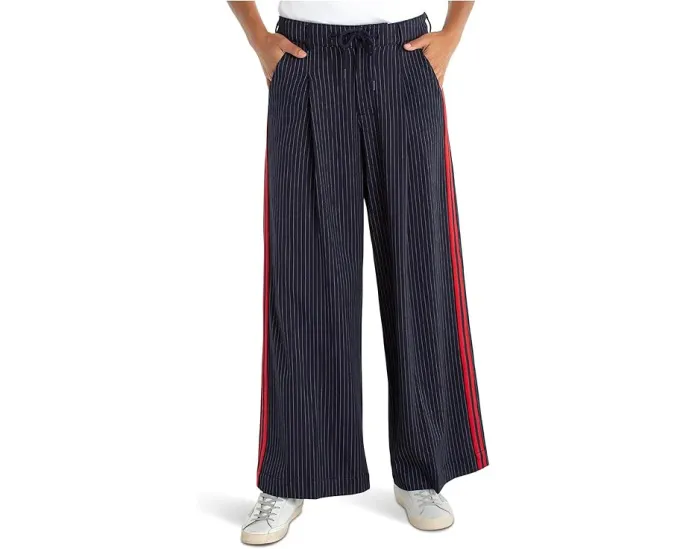 Брюки Liverpool Los Angeles High-rise Wide Leg со складками и контрастной полосой