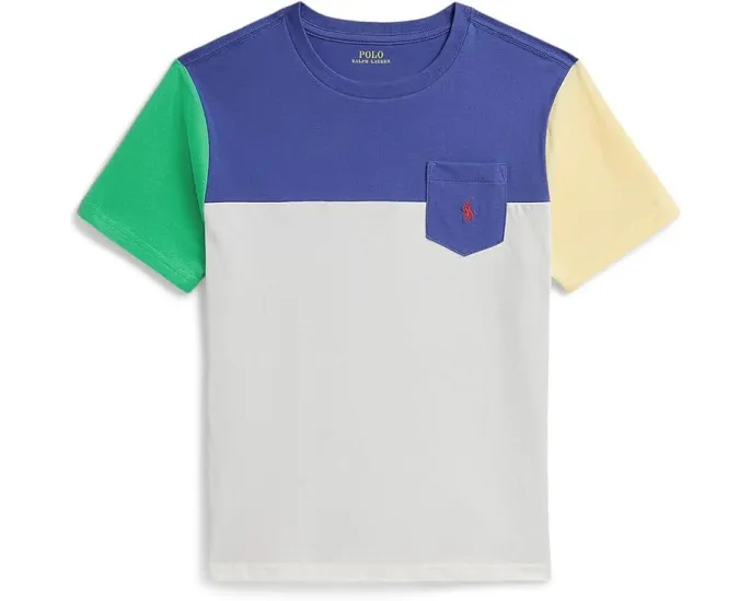 Детская футболка Polo Ralph Lauren с цветными блоками из хлопкового джерси для детей старшего возраста