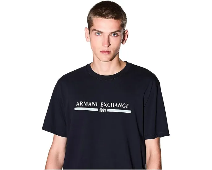 Футболка Armani Exchange с логотипом 1991 на груди из хлопка
