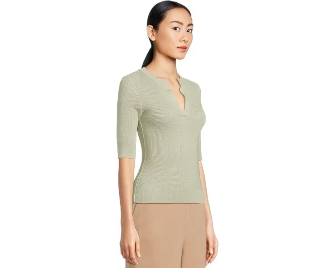 Свитер Lilla P с разрезным воротником и рукавом три четверти