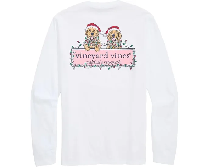 Длинная футболка String Lights Pups с карманом и принтом от Vineyard Vines