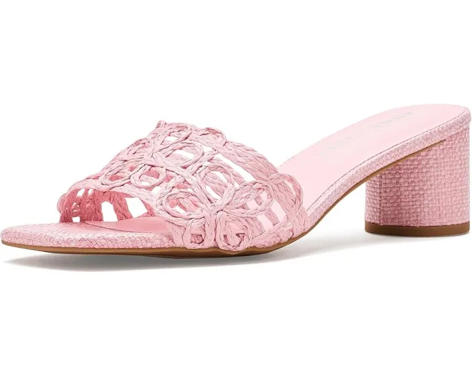 Босоножки Flores на каблуке от Anne Klein с вышитой рафией