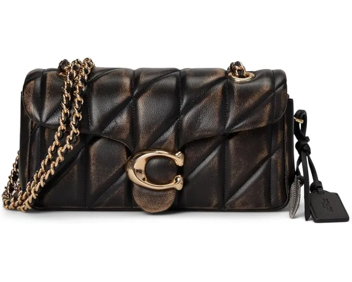 Сумка COACH Tabby через плечо 20 с стежкой и цепным ремнем из состаренной кожи