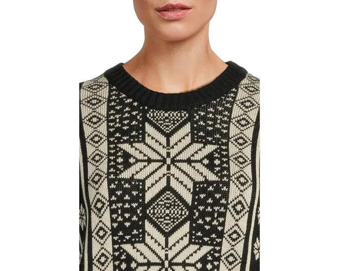 Свитер Faherty Sun Valley с круглой горловиной и снежинками