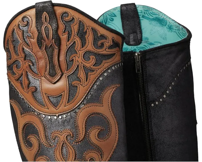 Высокие сапоги Corral C4092 с вышивкой и заклепками на молнии