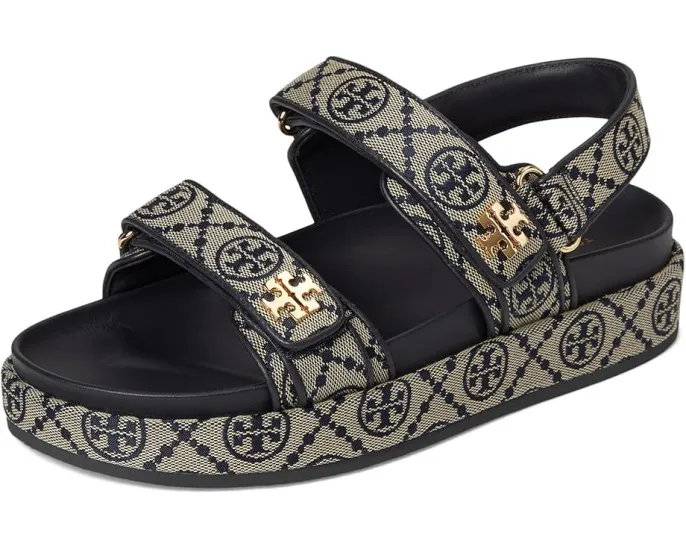 Спортивные сандалии Tory Burch Kira с монограммой T и ремешком на пятке