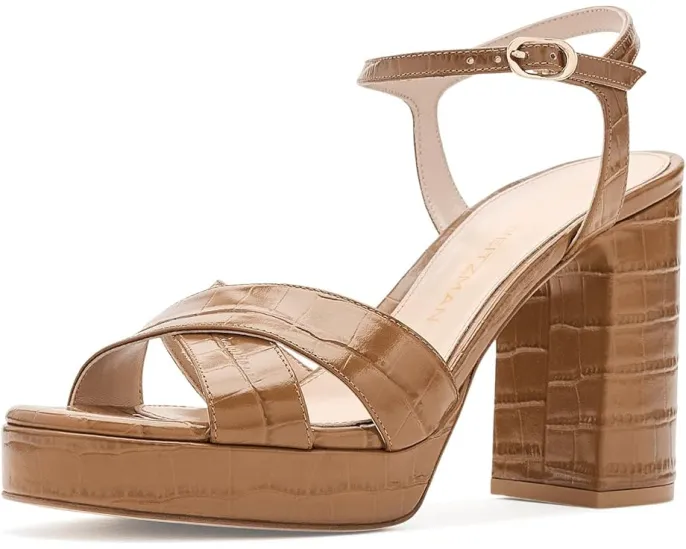 Сандалии Stuart Weitzman Dayna Platform на платформе и квадратном каблуке