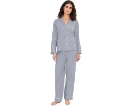 Пижамный комплект Lauren Ralph Lauren с длинным рукавом и отложным воротником